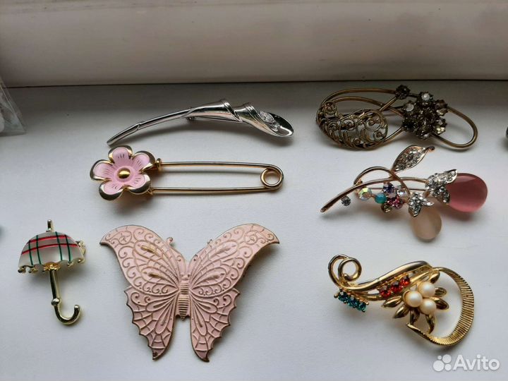 Брошки винтаж СССР чехия США