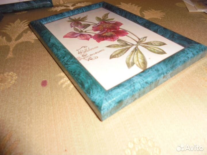 Панно Флора илл Ю.Синицина 12 х 17 см малахит рама