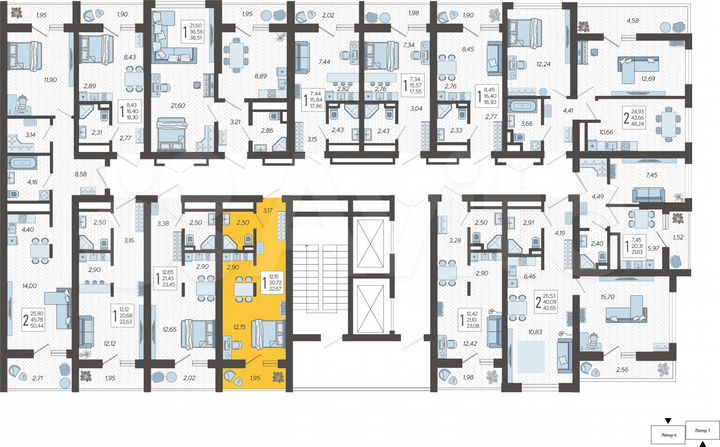 Квартира-студия, 22,7 м², 14/19 эт.