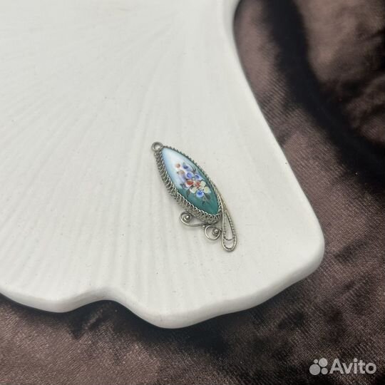 Советский винтажный кулон, ручная роспись