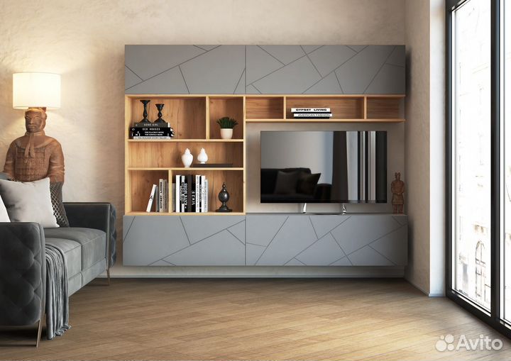 Стенка в гостиную Гранж мдф (модульная)