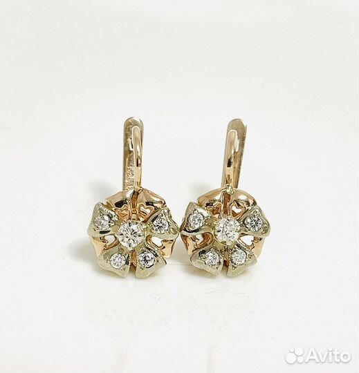 Золотые серьги с бриллиантами