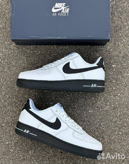 Nike air force 1 белые черн подошва разм. 45