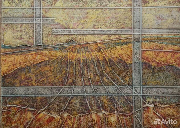 Картина. Текстурная. Пикник на обочине