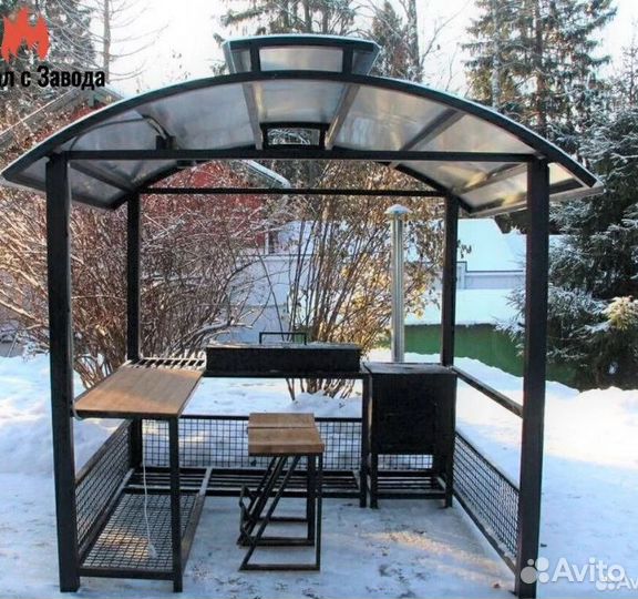 Мангал с крышей