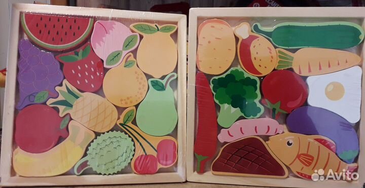 Развивающие пазлы вкладыши из дерева