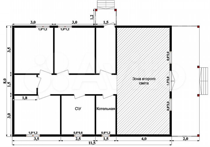 Дом 101,3 м² на участке 7,3 сот.