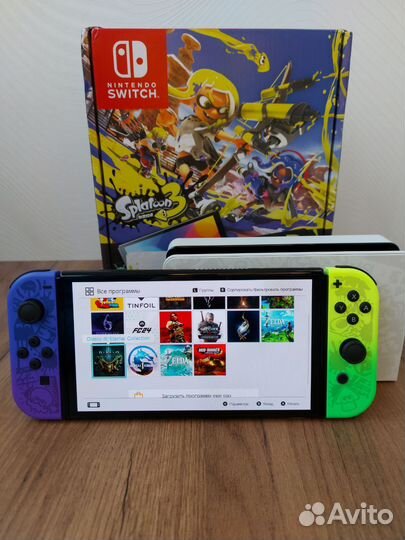Новый Прошитый Nintendo Switch Oled Splatoon 288Gb