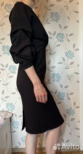 Платье zara черное миди