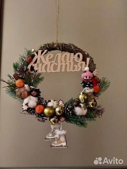 Новогодний венок на дверь