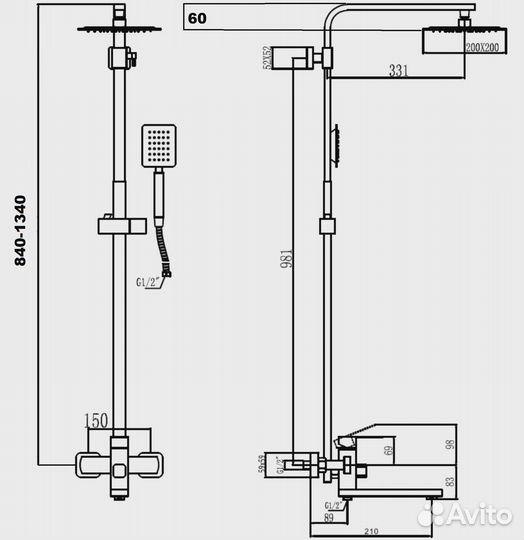 Душевая стойка Fmark (FS8145-35)