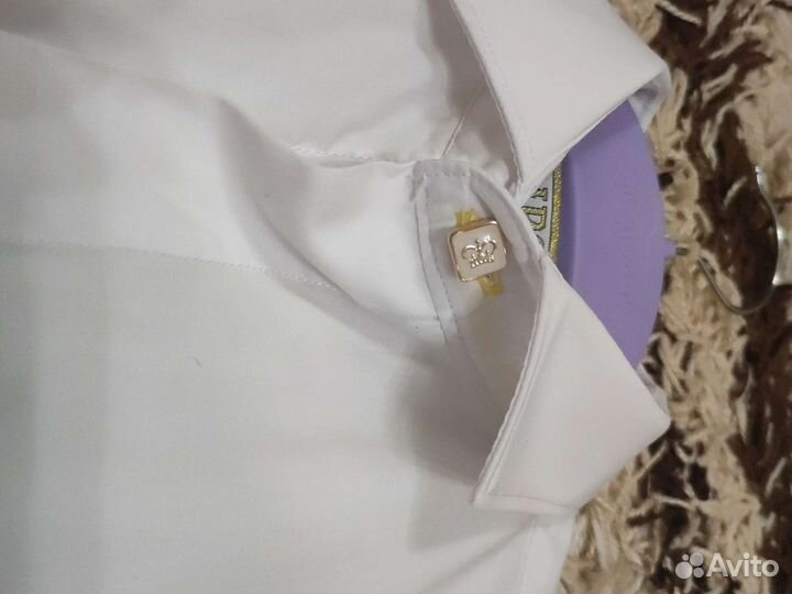 Рубашка белая на мальчика 128