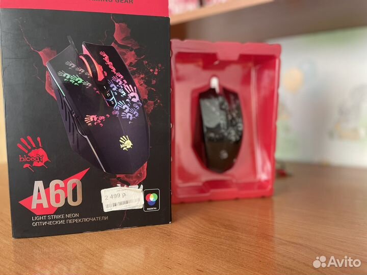 Игровая мышка bloody A60, light strike neon