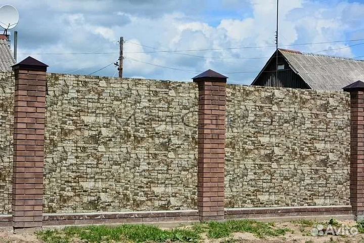 Профнастил под дерево камень