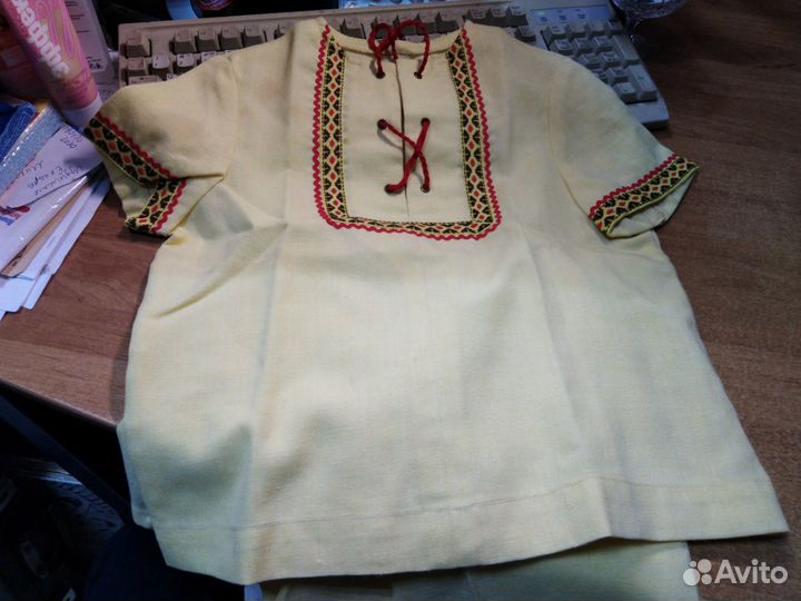Костюм детский Лен вышивка СССР винтаж