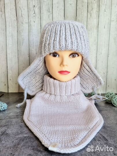 Шапка ушанка и снуд