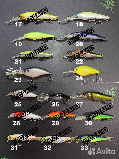 Воблеры Daiwa, O.S.P, Megabass, EverGreen, Yo-Zuri
