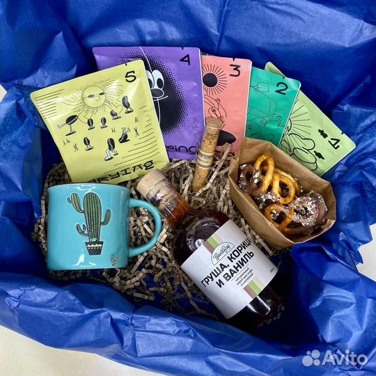 «Кактус» Подарочный набор с дрип-кофе и сиропом