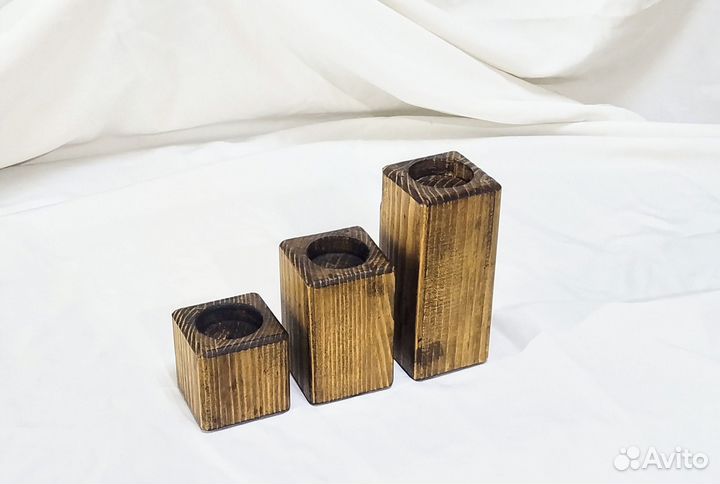 Подсвечники под чайные свечи из дерева