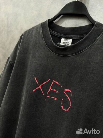 Футболка Vetements XES черная оверсайз