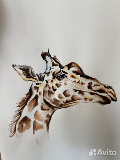 Картина акварель жираф 59/42