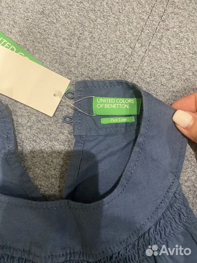 Льняной новый сарафан Benetton