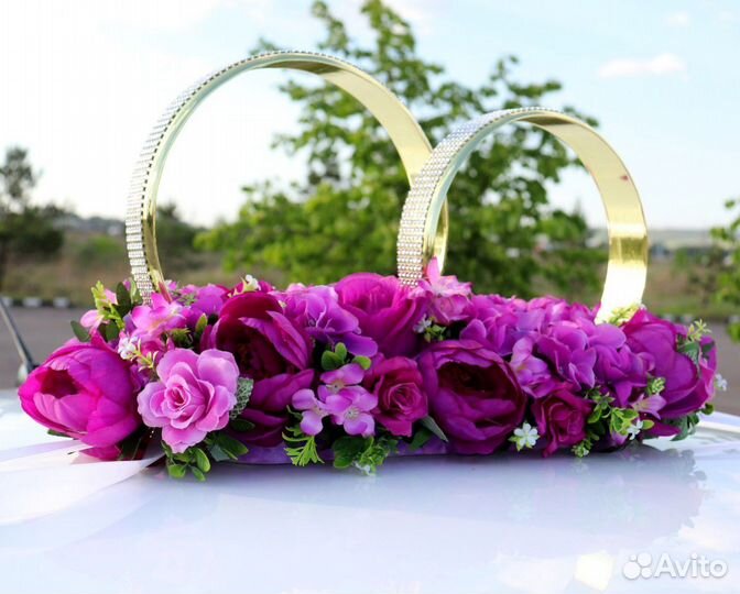 Украшение на машину авто фиолетовое