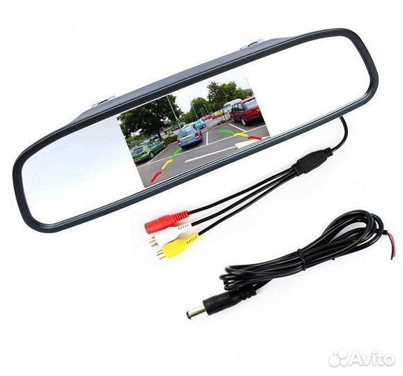 Монитор 4,3 дюйма поверх штатного зеркала