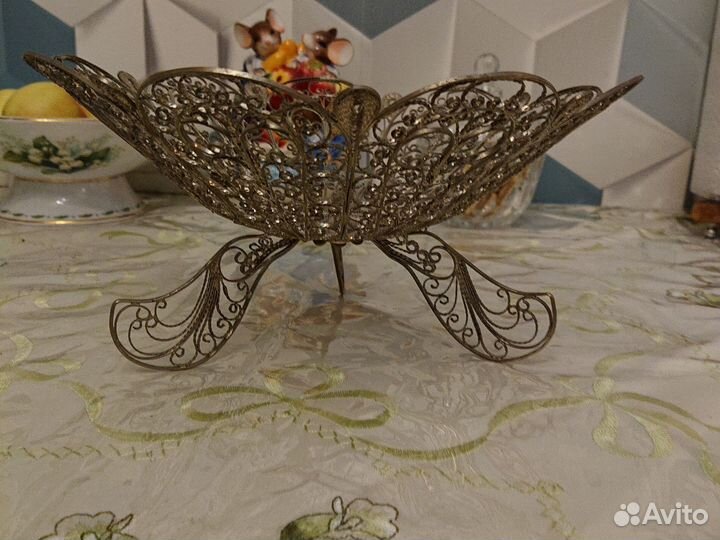 Конфетница ваза скань филигрань