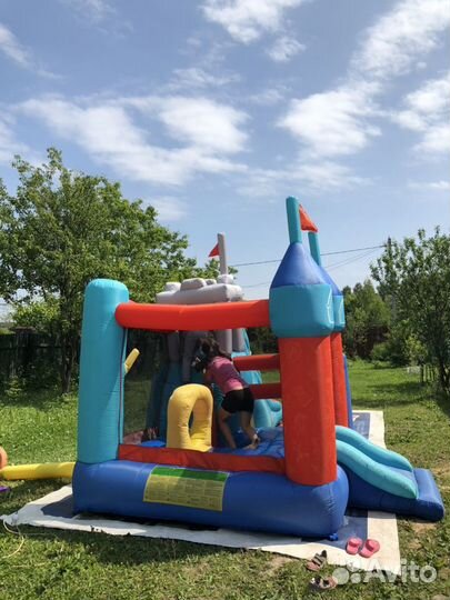 Батут надувной с горкой Happy hop «Цитадель 3 в 1»