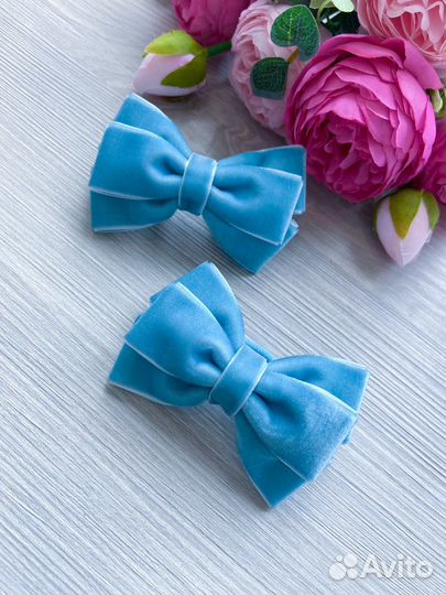 Бархатные бантики для волос
