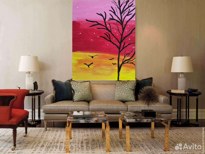 Картина холст на картоне