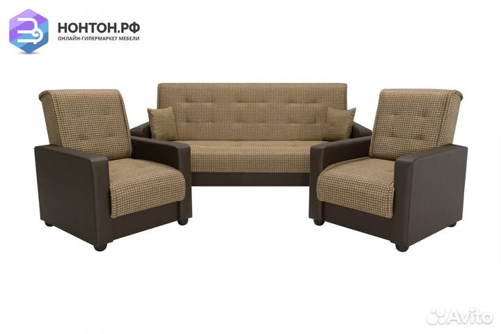 Комплект Лондон рогожка микс коричневая