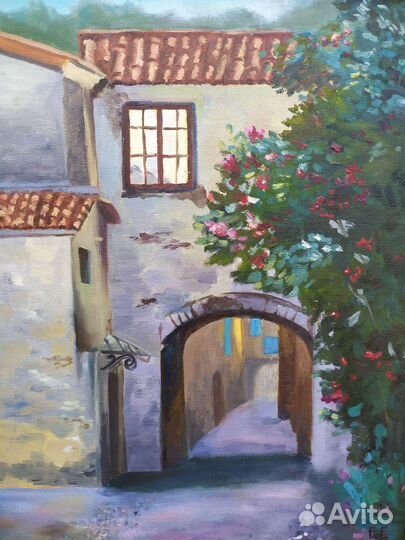 Картина городской пейзаж в раме 30х40