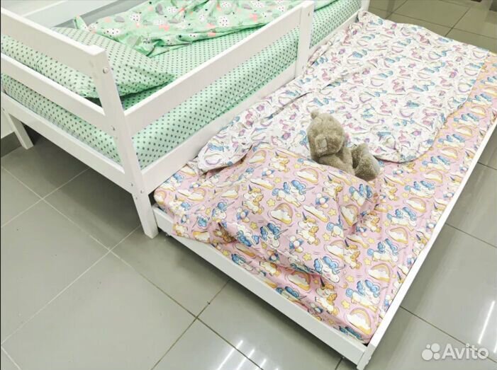 Кроватка из натурального дерева Софа Выкатная с до