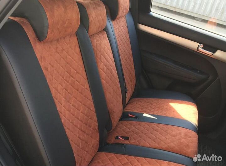 Чехлы алькантара Ромб Kia Sorento 2 от Автопилот