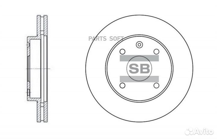 Sangsin brake SD3017 Диск тормозной передний венти