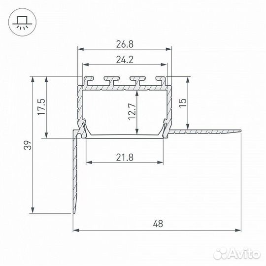 Профиль встраиваемый угловой Arlight 26547