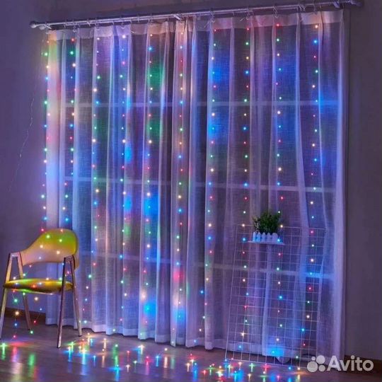 Гирлянда, (занавес) светодиодная