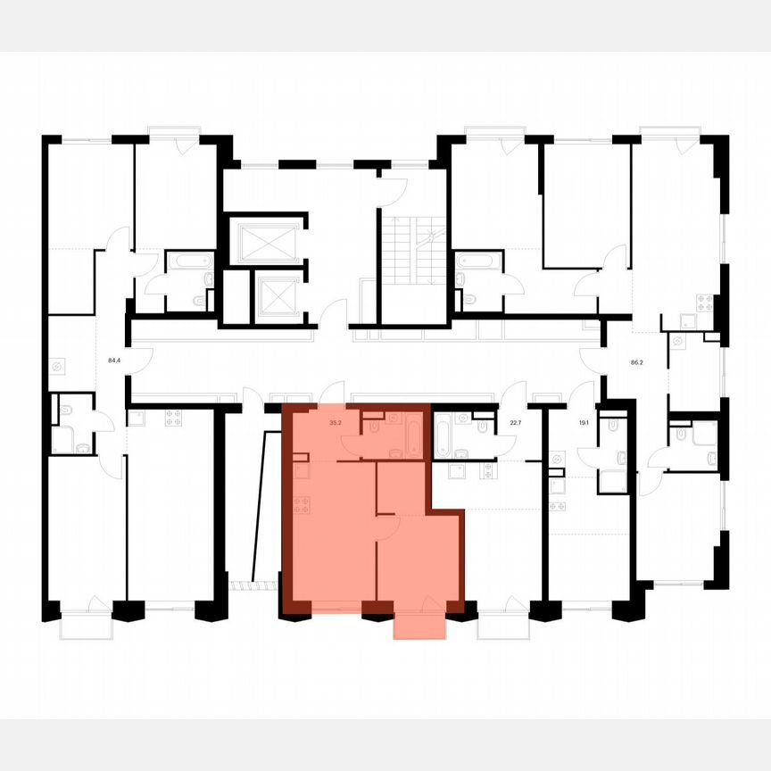 1-к. квартира, 35,2 м², 4/13 эт.