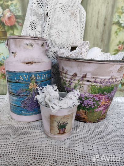 Бидончик кашпо лаванда