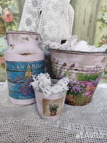 Бидончик кашпо лаванда