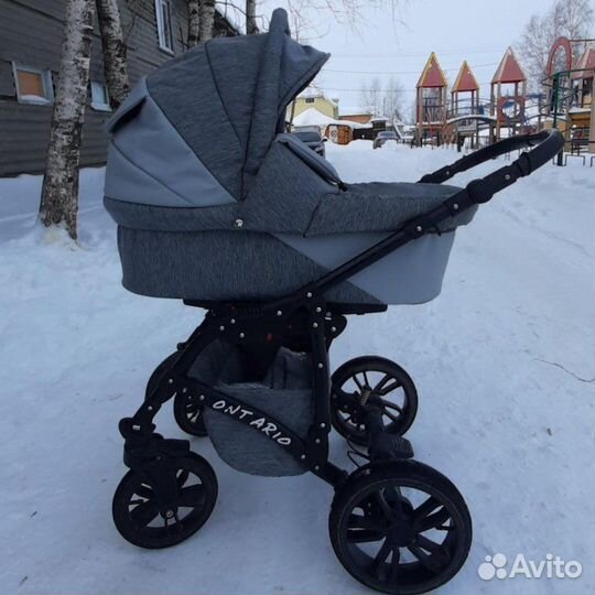 Коляска Alis Ontario Lux 2 в 1, эко-кожа + ткань