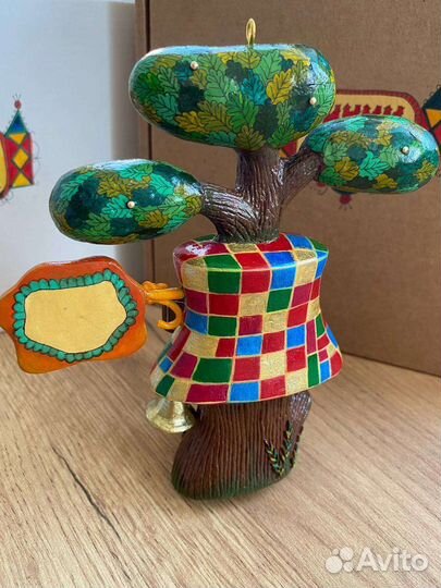 Елочная игрушка Домик Пятачка из папье-маше