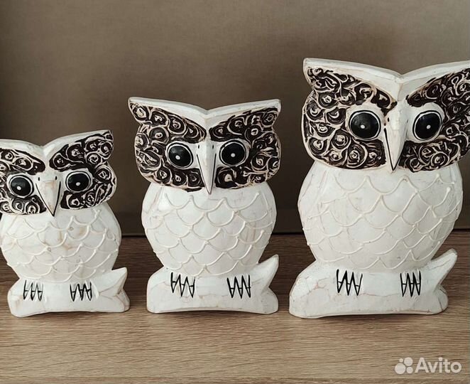 Деревянные статуэтки 11-13-15см, комплект 3 шт