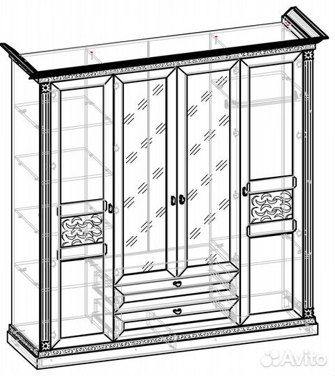 Спальня Версаль орех пекан модульная