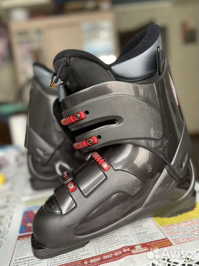 Лыжи +ботинки горнолыжные 29,5р +очки + сумка