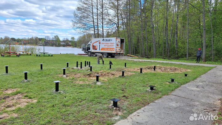 Винтовые сваи под фундамент с монтажом