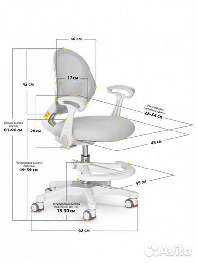 Детское кресло ErgoKids Mio Air Y-400 сер, розовое