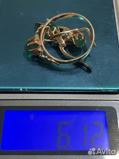 Советский золотой комплект с хризопразами